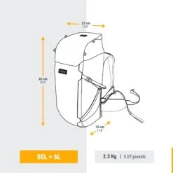 MEN’S TRAVEL TREKKING BACKPACK TRAVEL 900 50+6 L WITH SUITCASE OPENING -Forclaz k00098c9abe81ff0b556ccc914d17294b