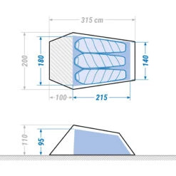 3 Man Tunnel Trekking Tent - MT900 Ultralight -Forclaz k138473b6b47fd7b14871bd52318f63d3