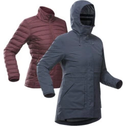 Women's Waterproof 3in1 Travel Trekking Jacket - Travel 900 Compact -10° -Forclaz k15c9b9014014ba3ad11787f1c9c1bef9
