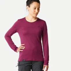 Women's Long-sleeve Merino Wool T-shirt -Forclaz k1c6f9fd0fca92850e44c814d2c2106b6