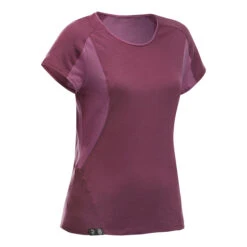 Women’s Merino Wool Short-sleeved Trekking T -Forclaz k2b181011078b04ef422398c49f2d73b2