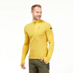 Men’s Long-sleeved Mountain Trekking Merino Wool T-shirt With Zipped Collar -Forclaz k4b5a2fd218cd25aa34efa30bd3f9d23e