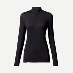 Women’s Long-sleeved Merino Zipped Neck T-shirt