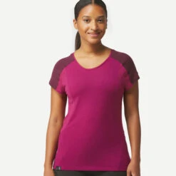 Women’s Merino Wool Short-sleeved Trekking T -Forclaz k7e00732049958c8ead4fb8f9d66c1b2f