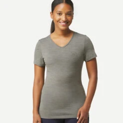 Women's Short-Sleeved Merino Wool Trekking Travel T-Shirt -Forclaz k805595628869867b9228c90b2c06153e