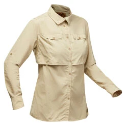 Women's Anti-UV Long-sleeved Desert Trekking Shirt DESERT 900