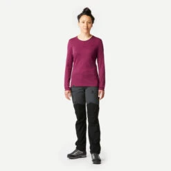 Women's Long-sleeve Merino Wool T-shirt -Forclaz ka8eabcafe68e9f844018bbb62b81ee00
