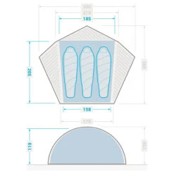 3 Man Dome Trekking Tent - MT900 -Forclaz kd820af0f861d344440f1cee721775940