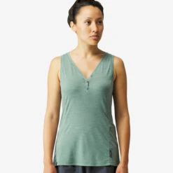 Women's Travel Trekking Merino Wool Tank Top Travel 500 -Forclaz kd88313ade05061afcbc728c7722f5fa2