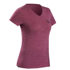 Women's Short-Sleeved Merino Wool Trekking Travel T-Shirt -Forclaz kdc533397267820afd09a8e49cb6bbe31