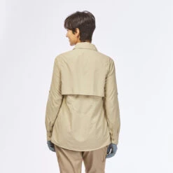 Women's Anti-UV Long-sleeved Desert Trekking Shirt DESERT 900 -Forclaz ke3079deba66701670d6a7321626b3a30