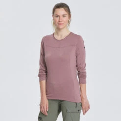 Women's Long-sleeve Merino Wool T-shirt -Forclaz kee8c10a6fd9cfda2fc123761282b02b3