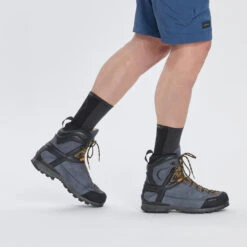 MEN'S WATERPROOF LEATHER HIGH HIKING BOOTS VIBRAM -Forclaz kfd1587faeb9bfff52660df2e5b38fe20